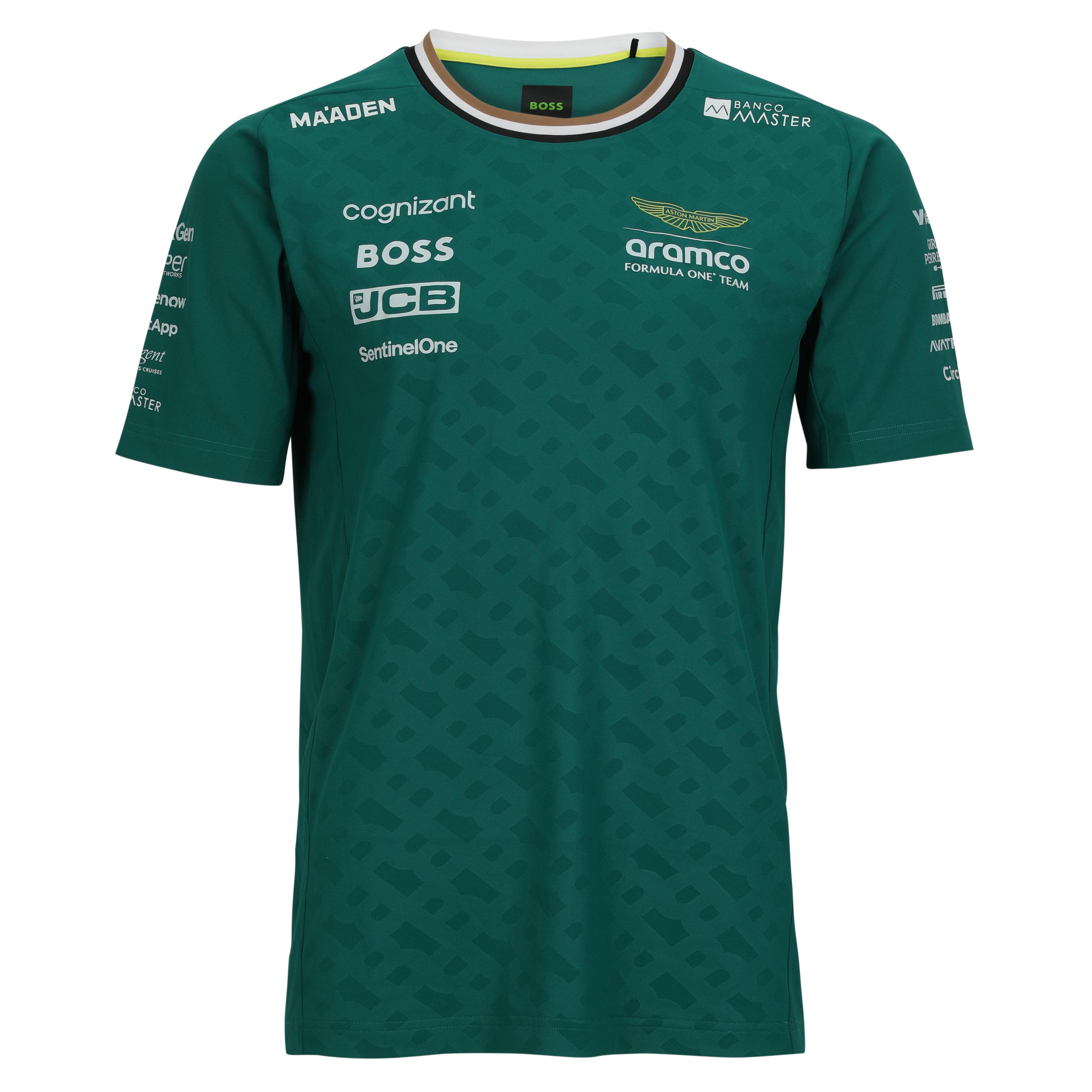 Fernando Alonso Un-Signed 2024 Aston Martin Aramco Formula One Team Grand Prix Used Driver Short Sleeve T-Shirt