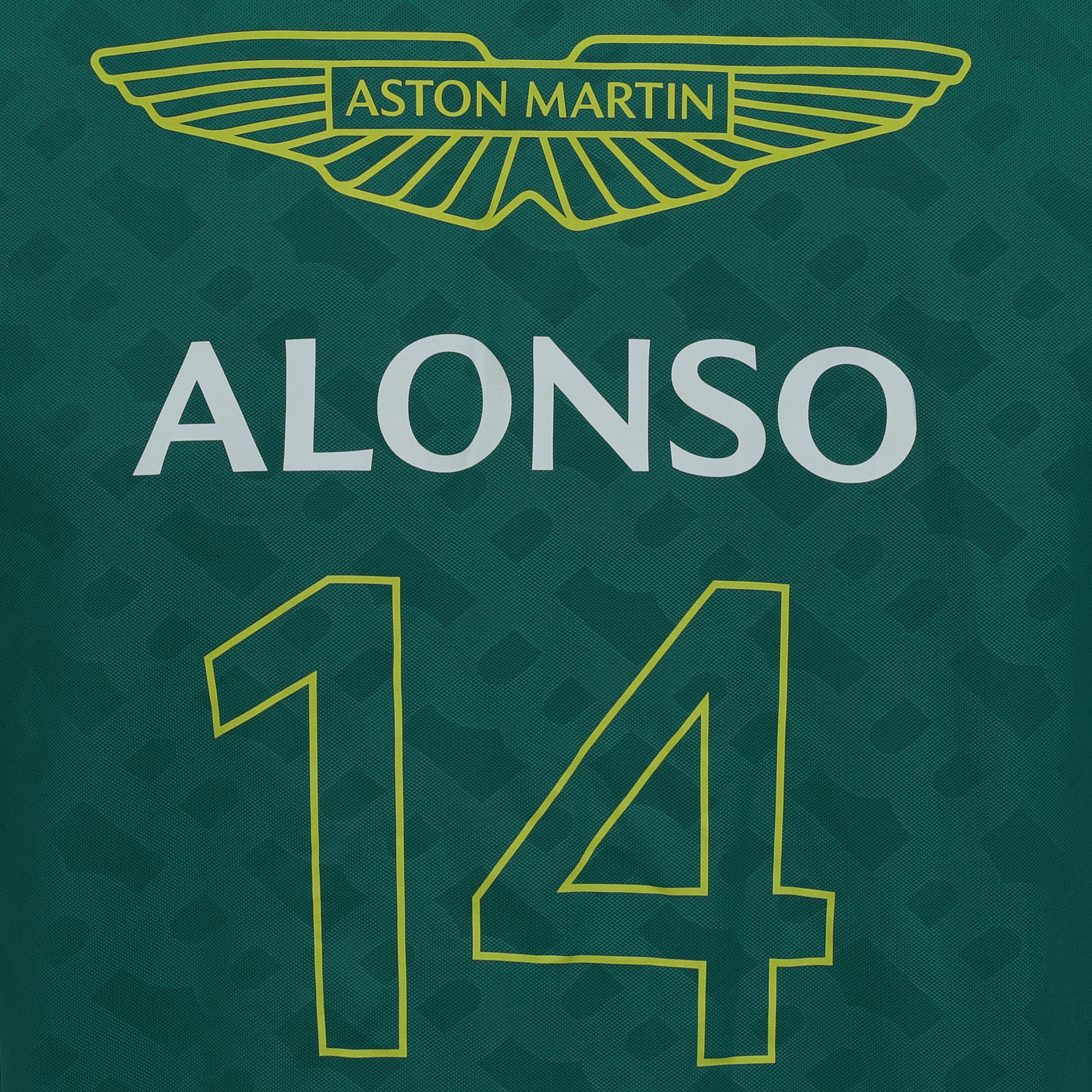 Fernando Alonso Un-Signed 2024 Aston Martin Aramco Formula One Team Grand Prix Used Driver Short Sleeve T-Shirt