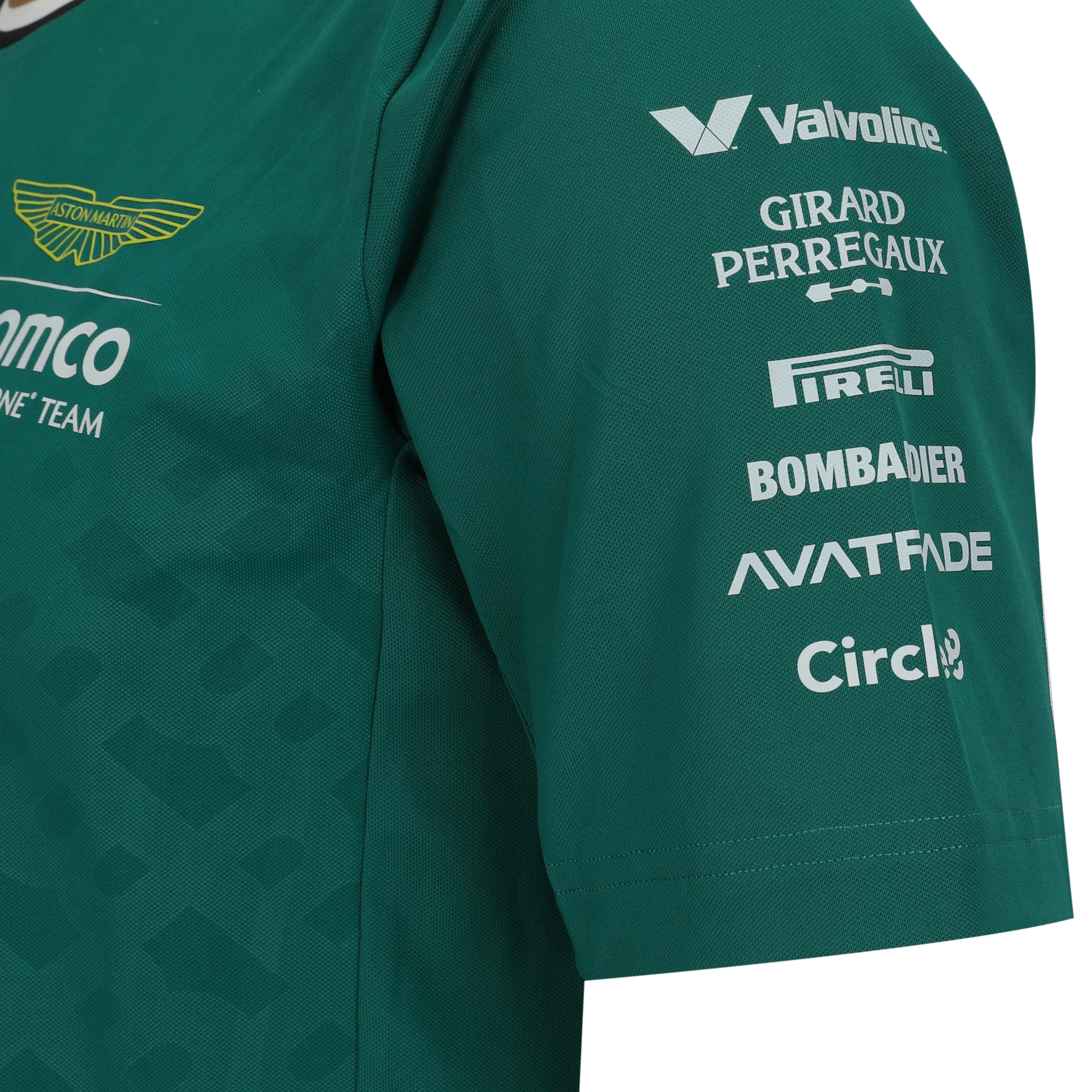 Fernando Alonso Un-Signed 2024 Aston Martin Aramco Formula One Team Grand Prix Used Driver Short Sleeve T-Shirt