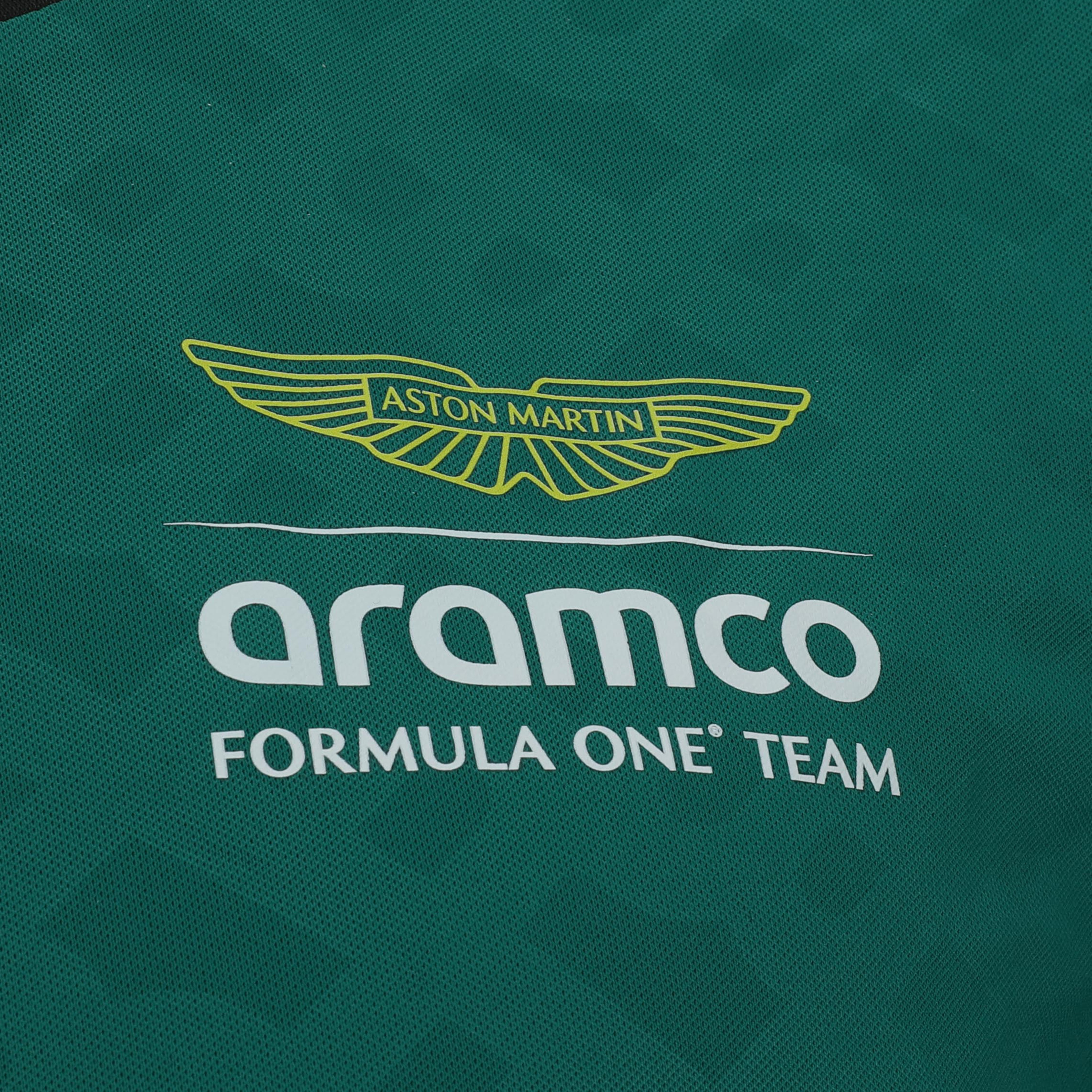 Fernando Alonso Un-Signed 2024 Aston Martin Aramco Formula One Team Grand Prix Used Driver Short Sleeve T-Shirt