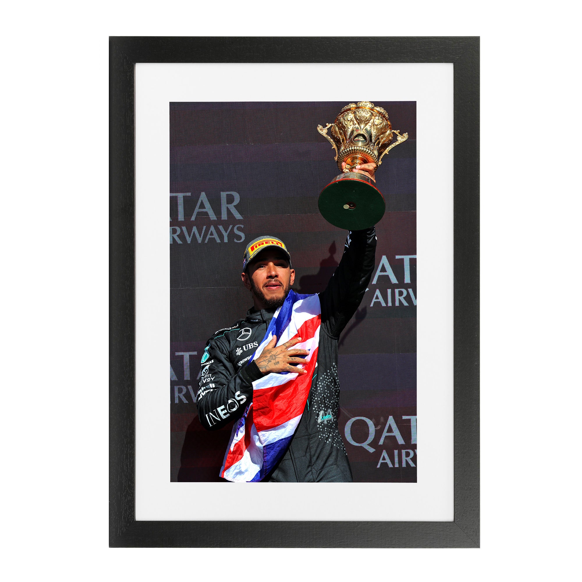 Lewis Hamilton 2024 Mercedes-AMG Petronas Framed Print - British GP