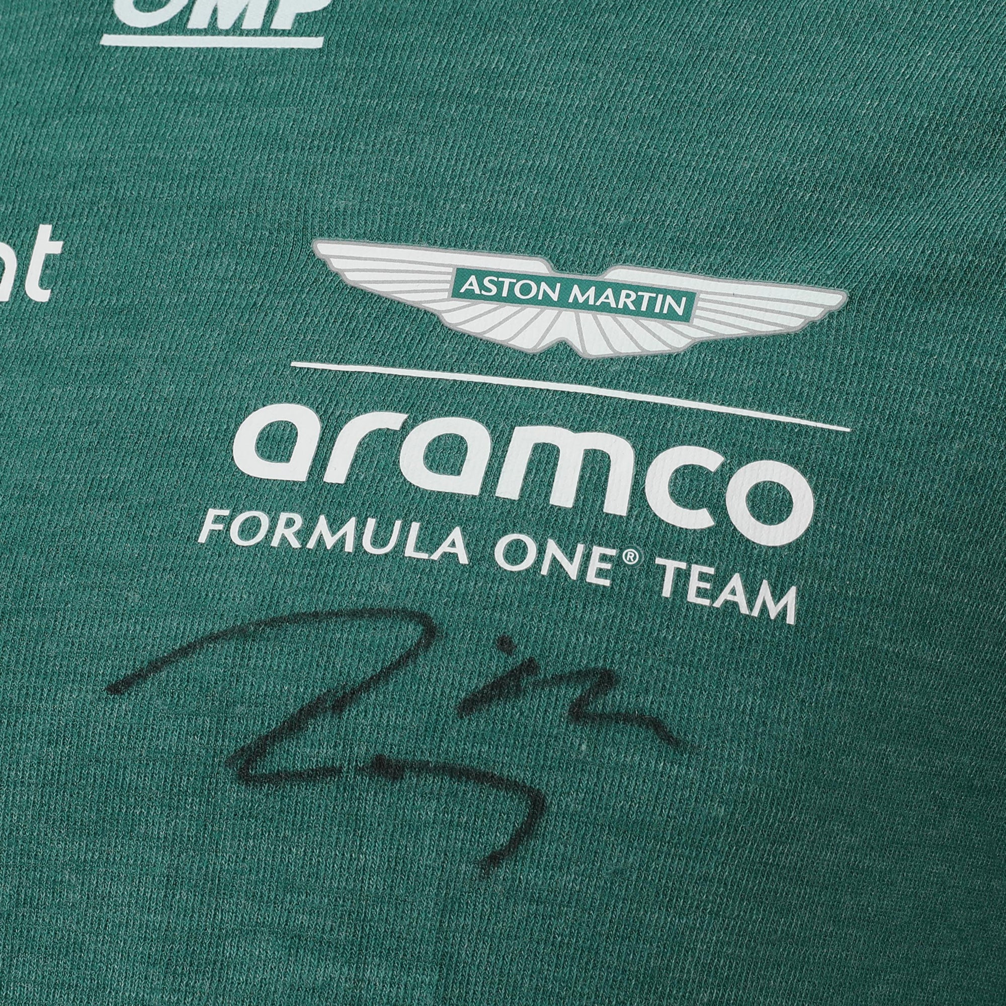 Lance Stroll Signed 2024 Aston Martin Aramco Formula One Team Grand Prix Used Nomex - US GP - Green
