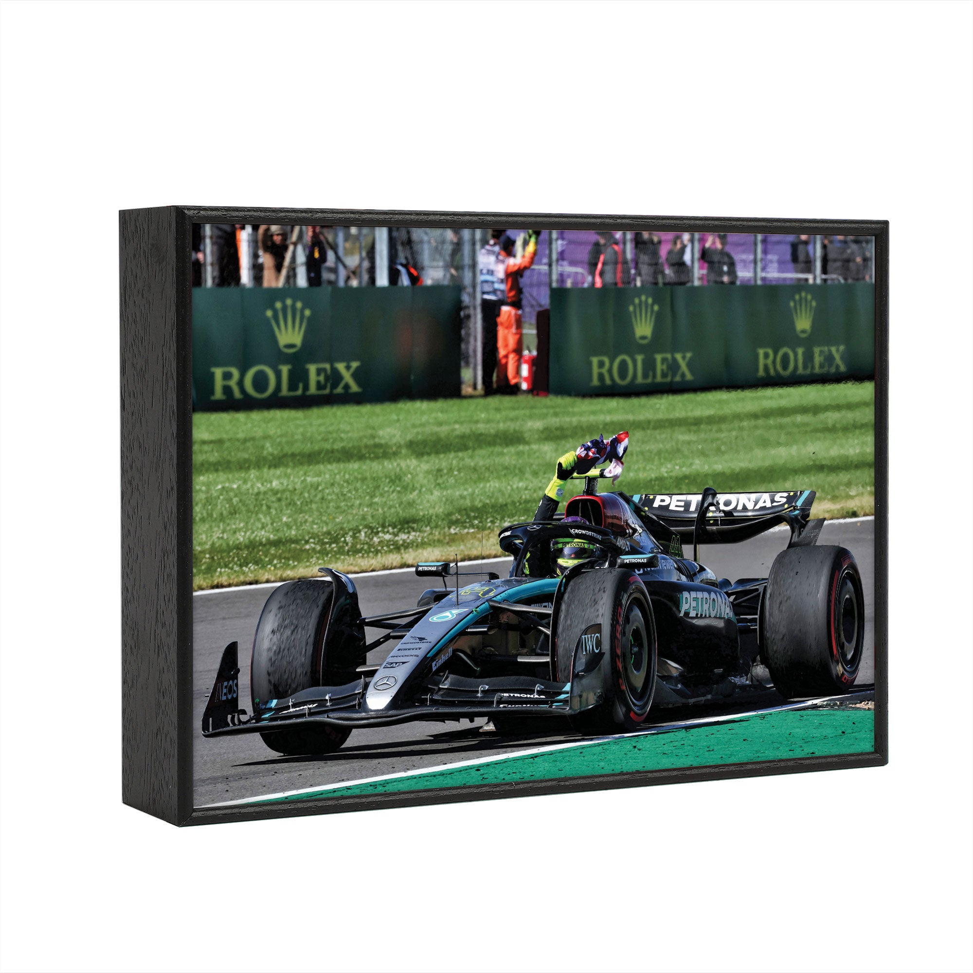 Lewis Hamilton 2024 Mercedes AMG Petronas Frame Print - Final Tour - British GP - Box Frame
