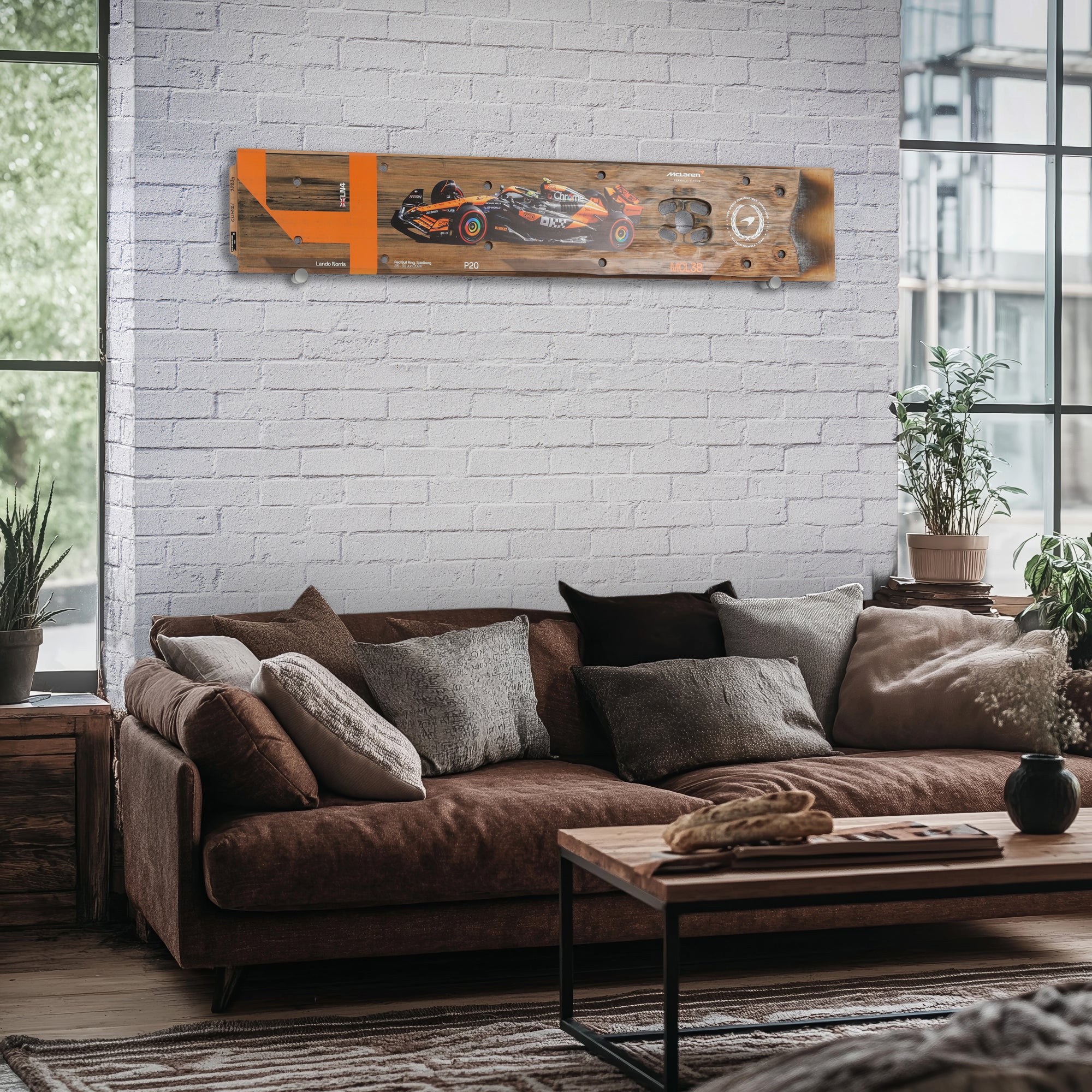 Lando Norris 2024 McLaren F1 Team Race Used Skid Plank Wall Art - Qatar GP Sprint Race