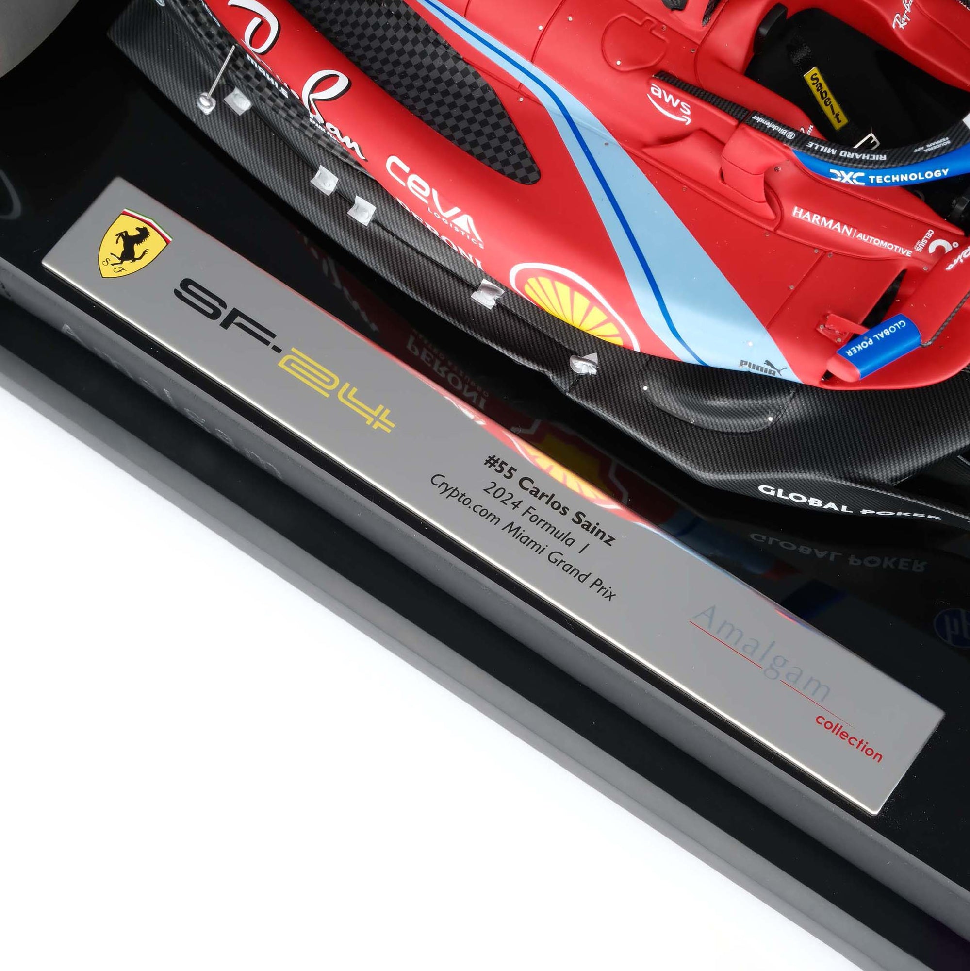 Carlos Sainz 2024 Ferrari SF-24 1:18 Scale Model Miami GP Edition