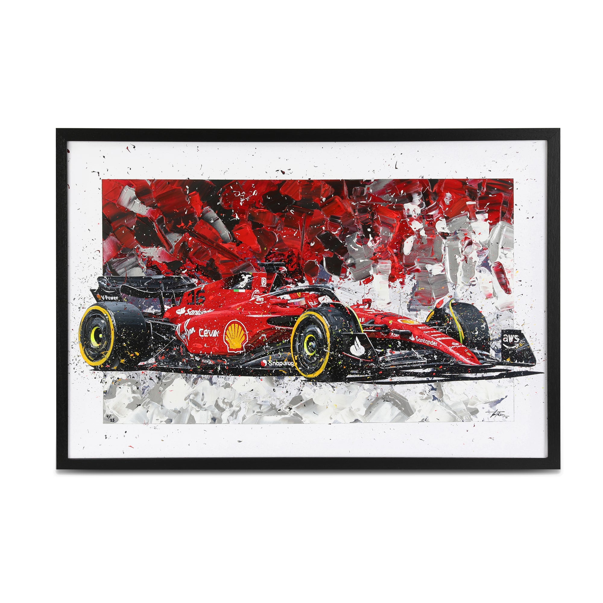 Charles Leclerc 2022 Hand Embellished Canvas Print – David Johnson