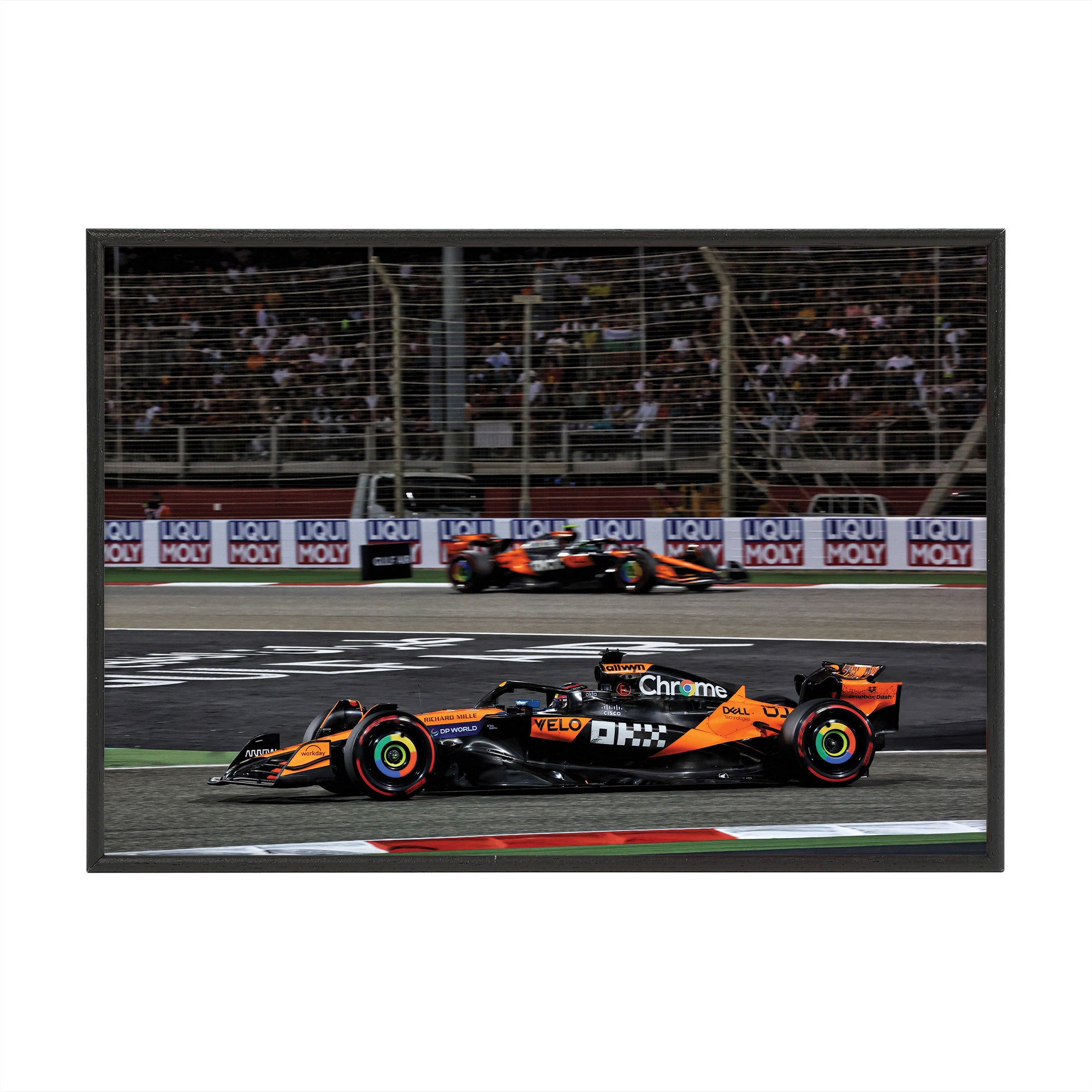 McLaren F1 Team 2025 Print - Bahrain GP - Box Frame