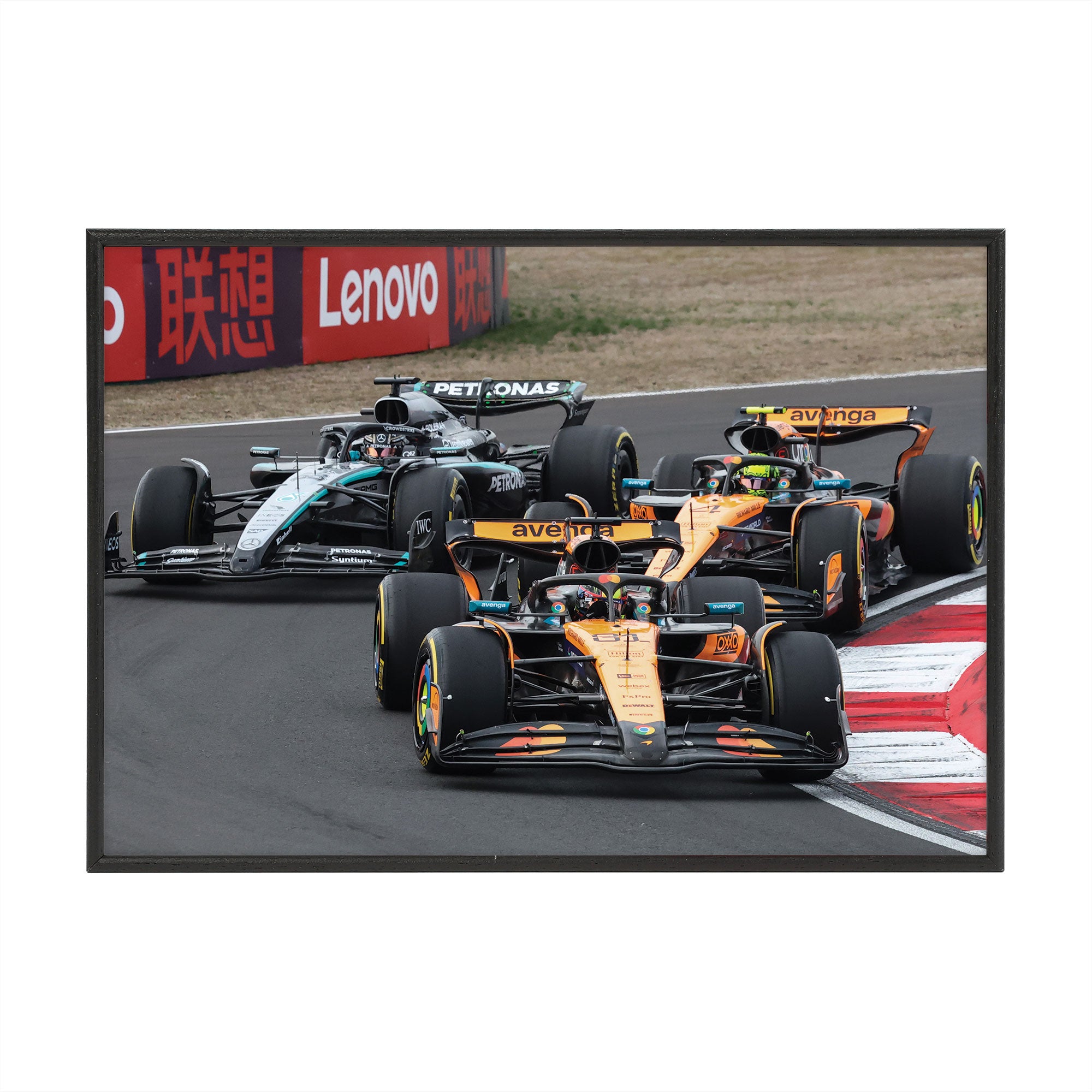 'The Podium On Track' Framed Print - 2025 Chinese GP - Box Frame