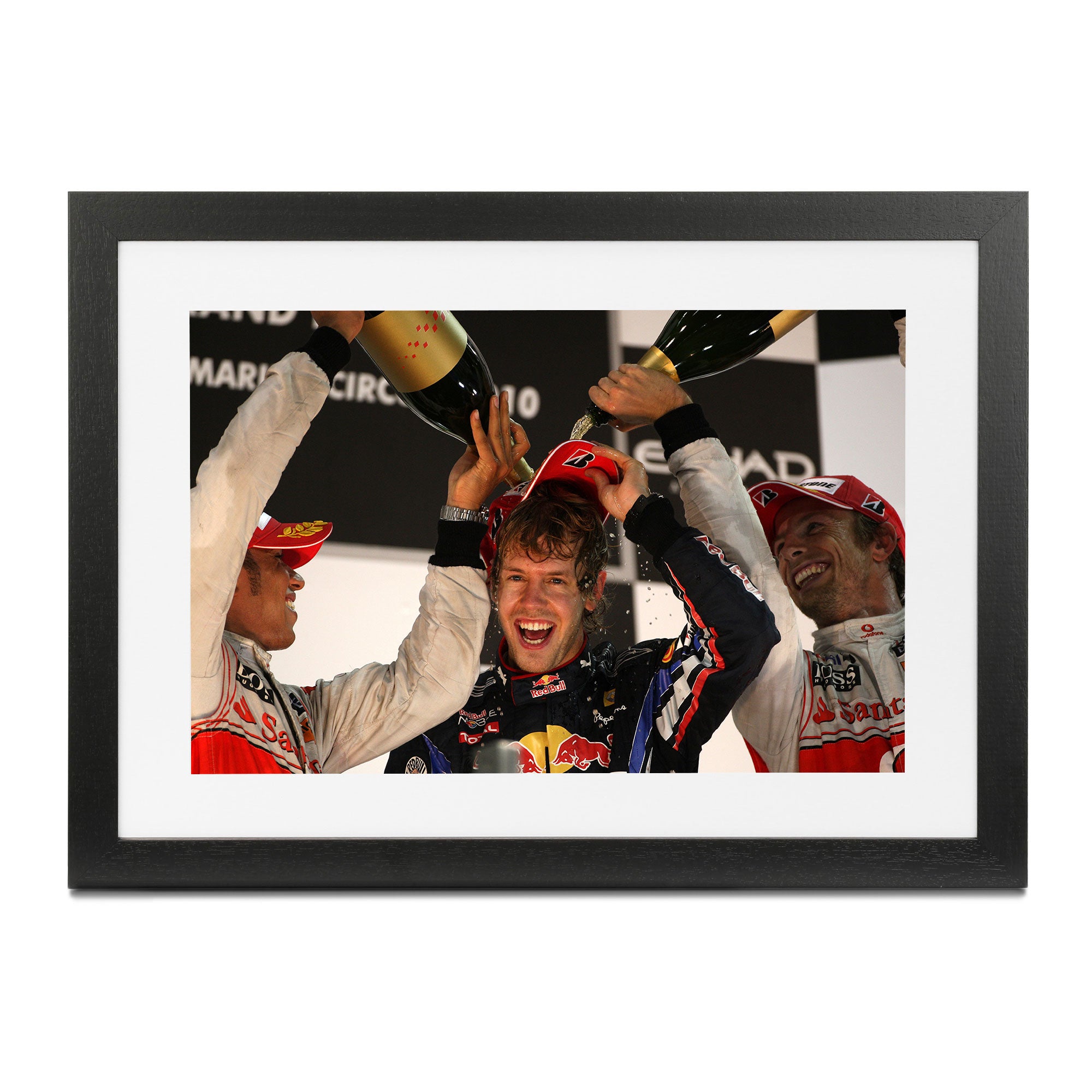 Sebastian Vettel 2010 Red Bull Racing ‘You Are the World Champion’ Framed Print – Abu Dhabi Grand Prix