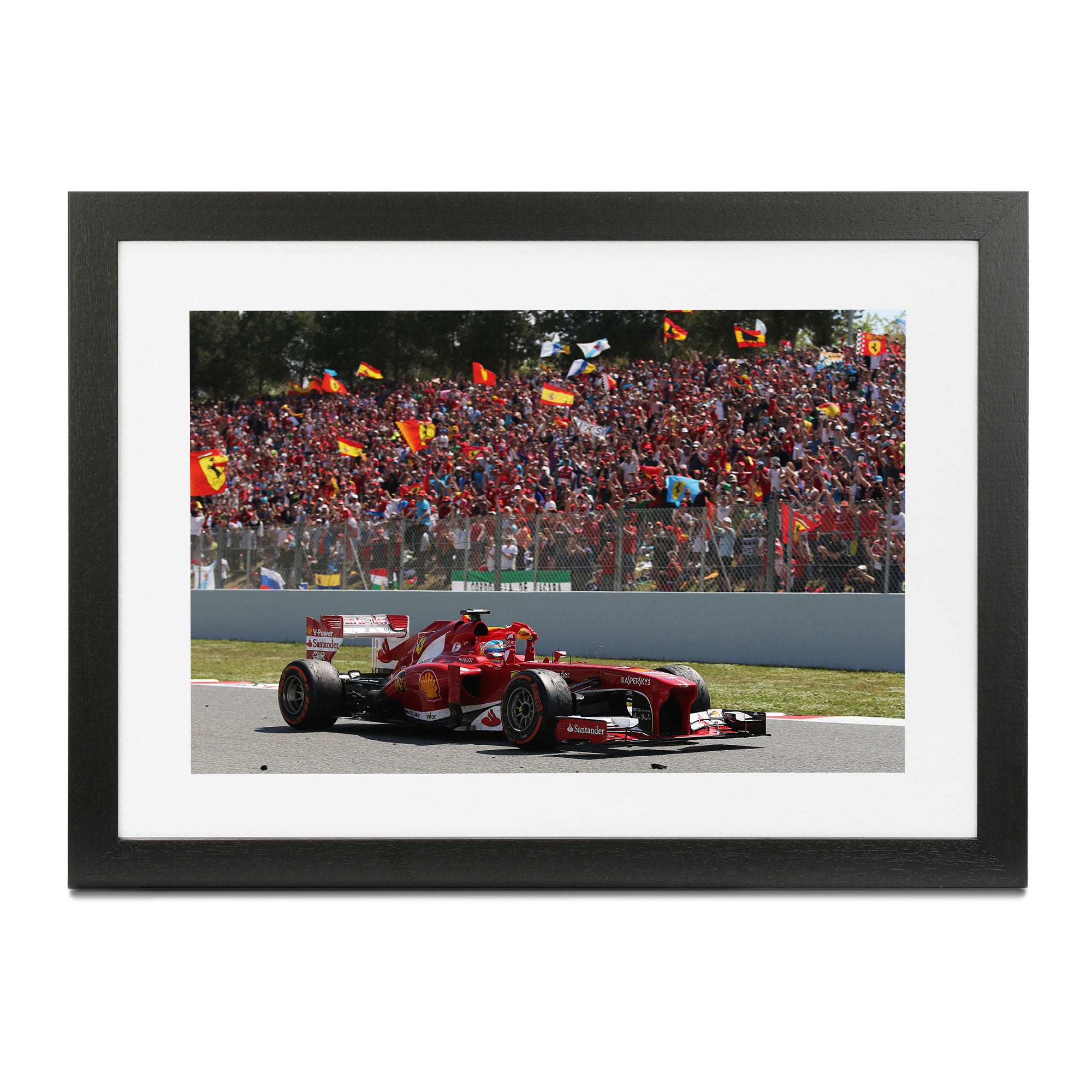 Fernando Alonso 2013 Scuderia-Ferrari ‘Hometown Triumph’ Framed Print – Spanish GP