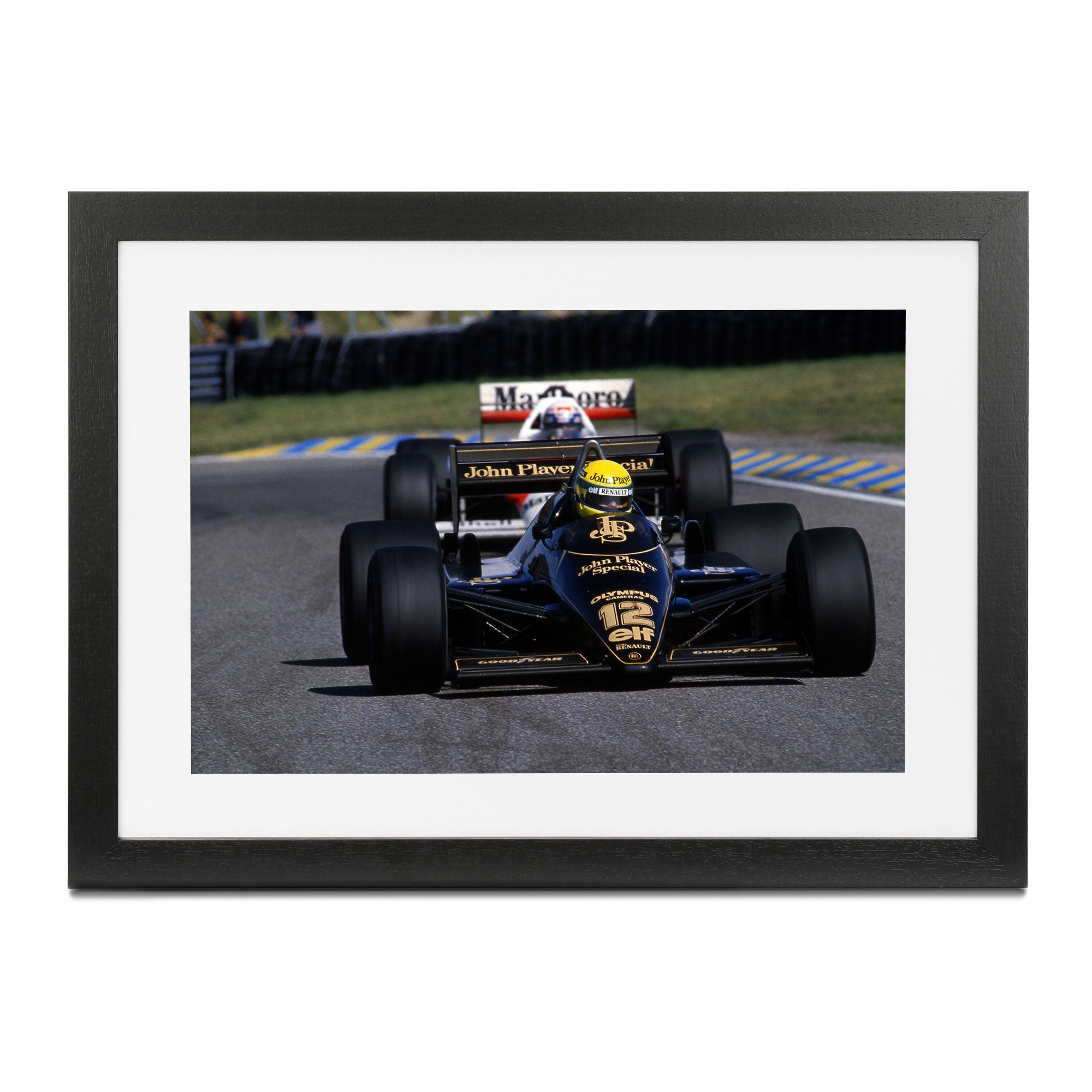Ayrton Senna 1985 Lotus-Renault ‘The First of Many’ Framed Print – Portuguese Grand Prix