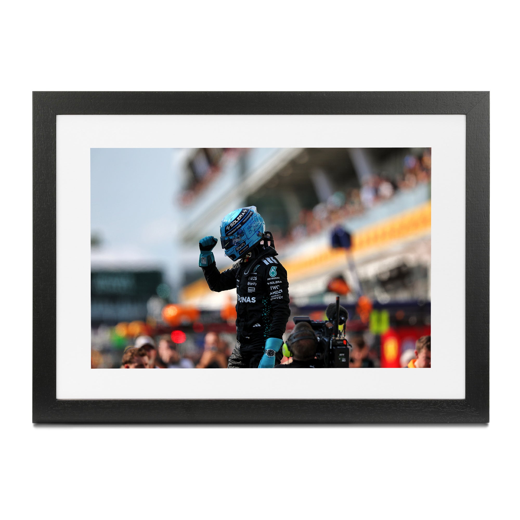 George Russell 2025 Mercedes-AMG Petronas F1 team "First Win of 2025" Framed Print- Canadian GP