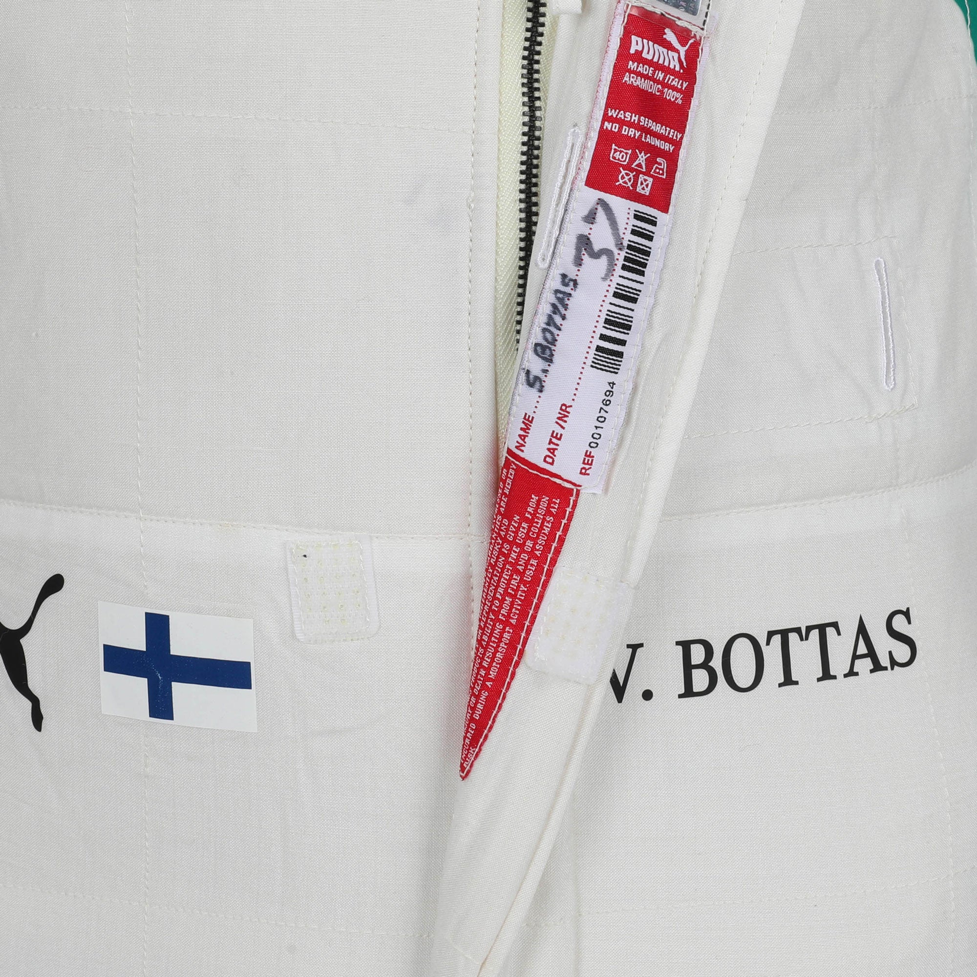 Valtteri Bottas 2018 Race Weekend Used Mercedes-AMG Petronas F1 Team Race Suit - Abu Dhabi - S/N 00107694