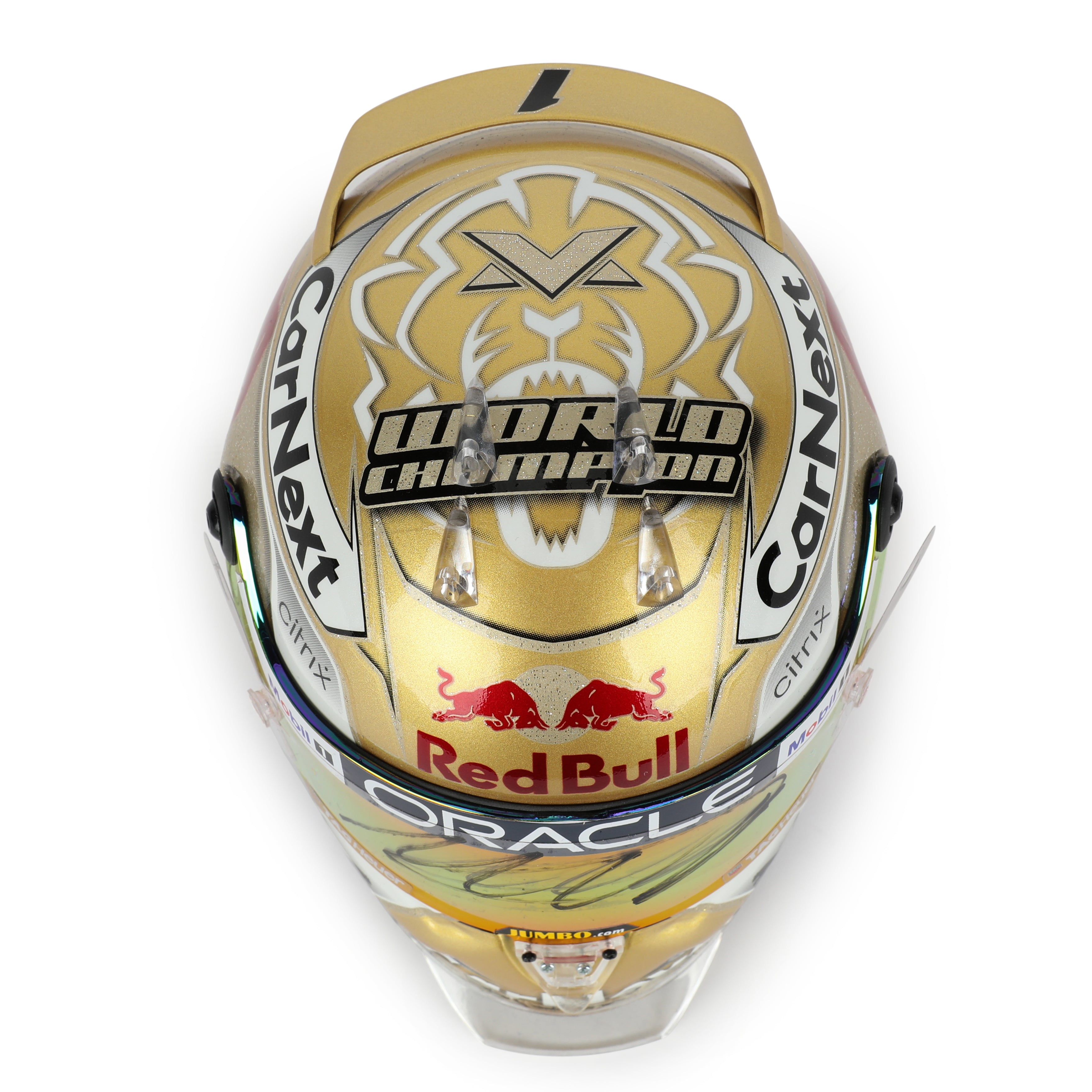 Max Verstappen 2022 World Championship Signed 1.2 Scale Mini Helmet