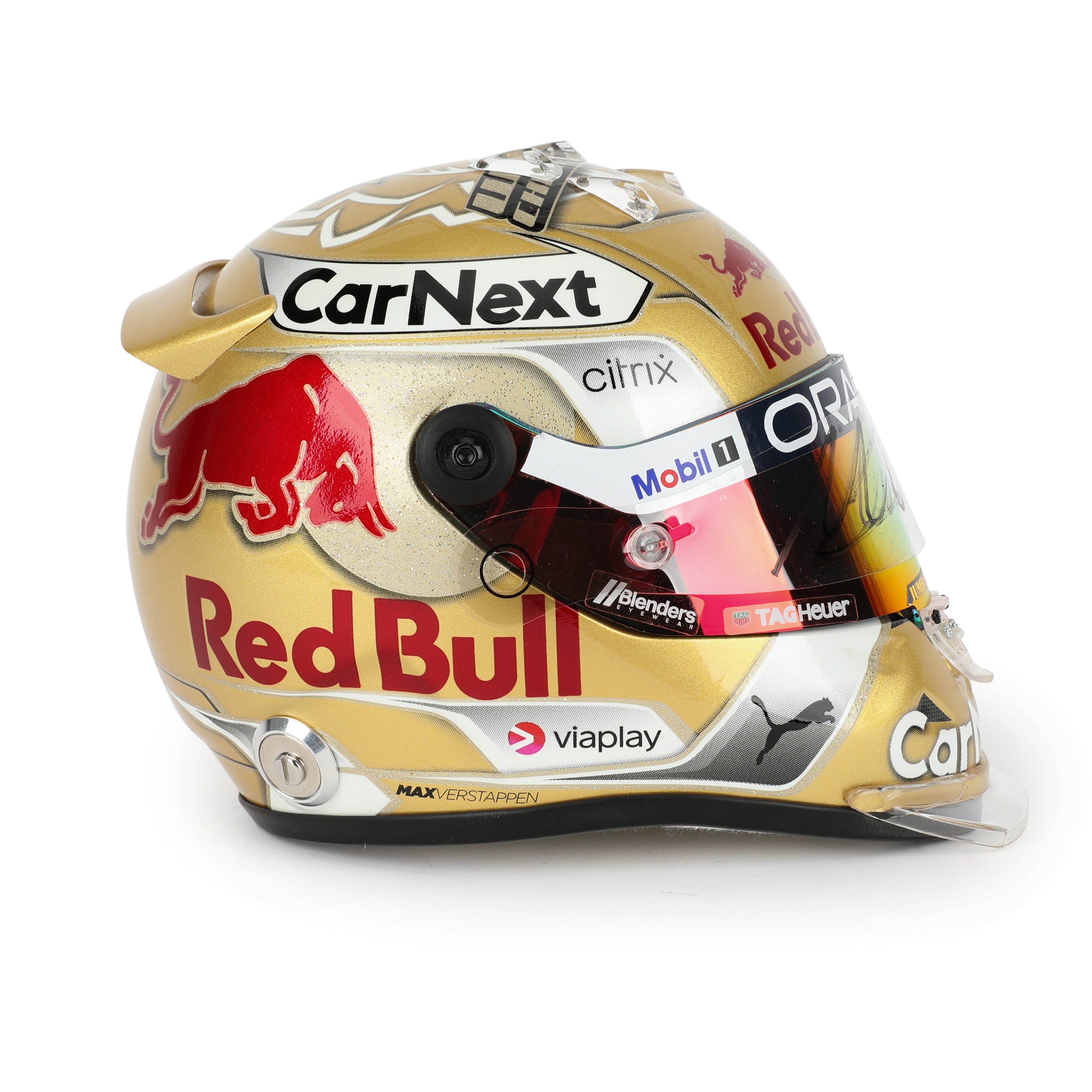 Max Verstappen 2022 World Championship Signed 1.2 Scale Mini Helmet