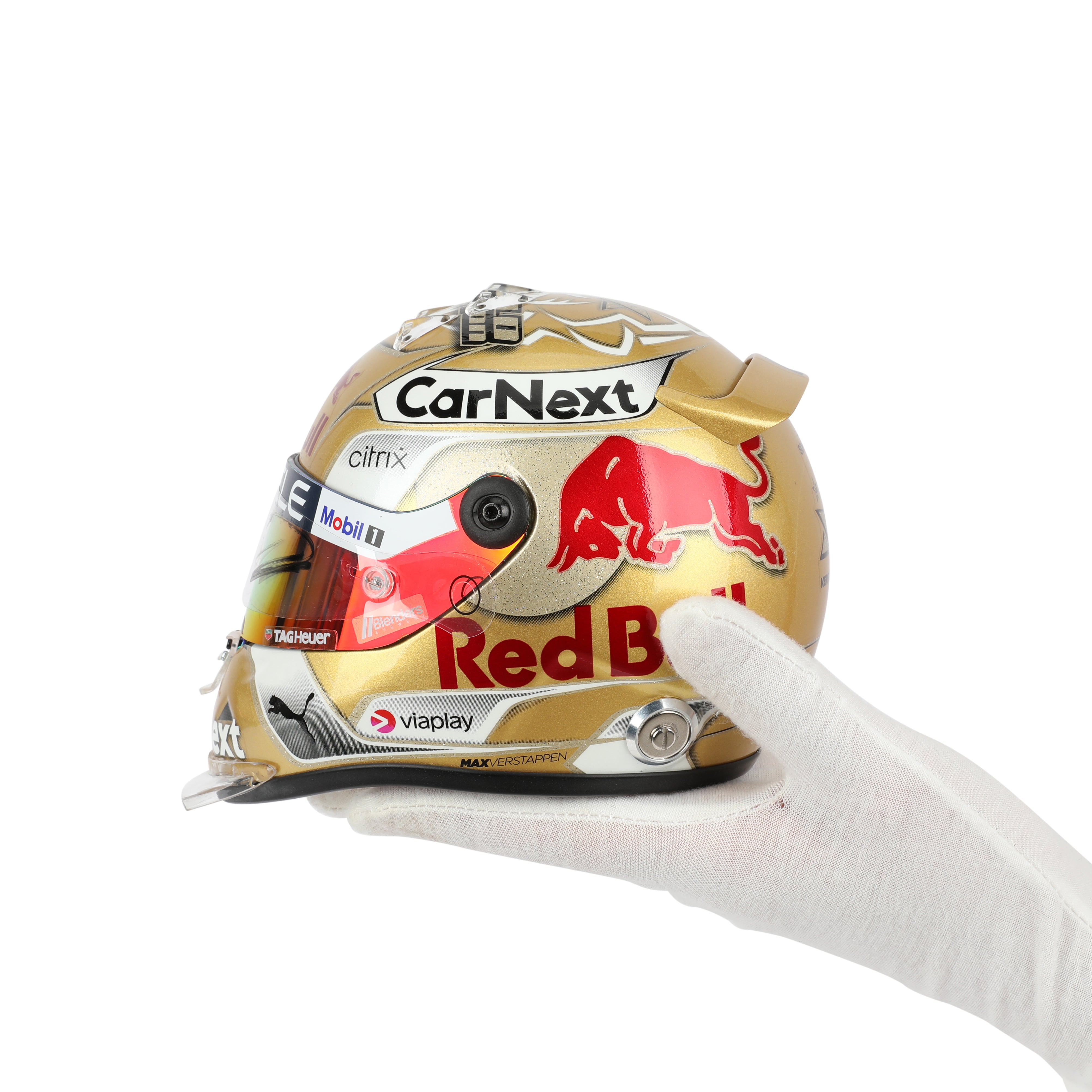 Max Verstappen 2022 World Championship Signed 1.2 Scale Mini Helmet