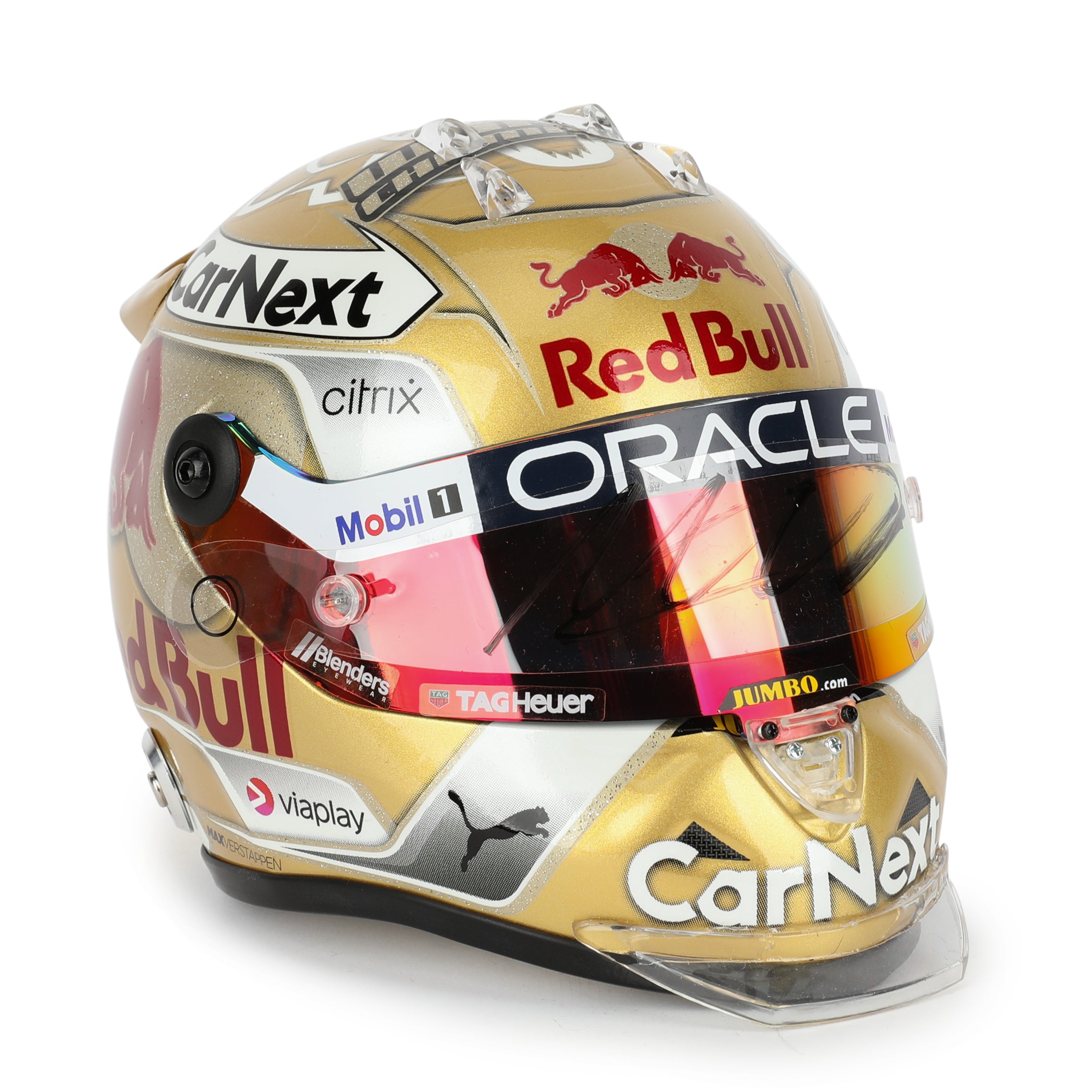 Max Verstappen 2022 World Championship Signed 1.2 Scale Mini Helmet