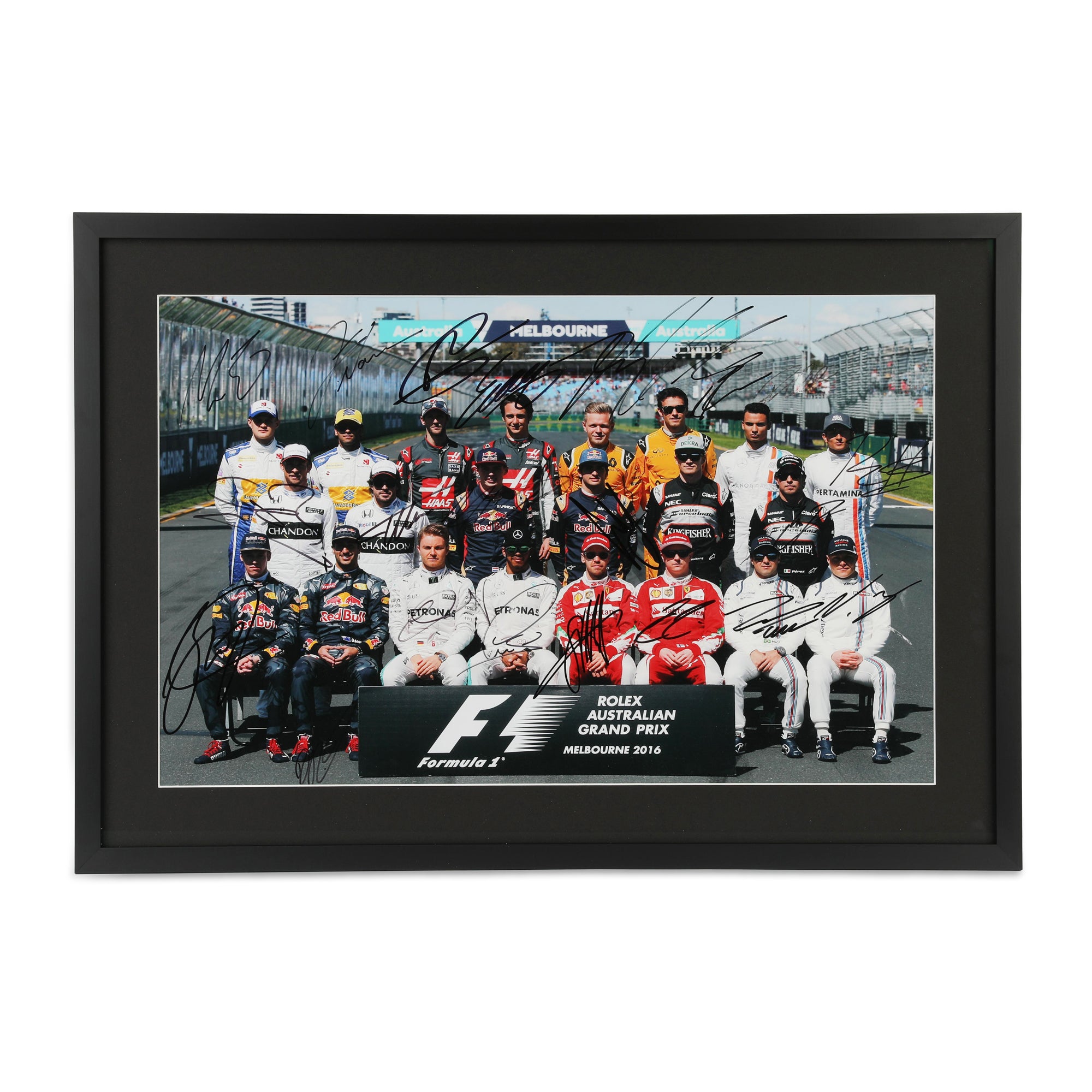 Australia GP 2016 Driver Line Up Signed Photo