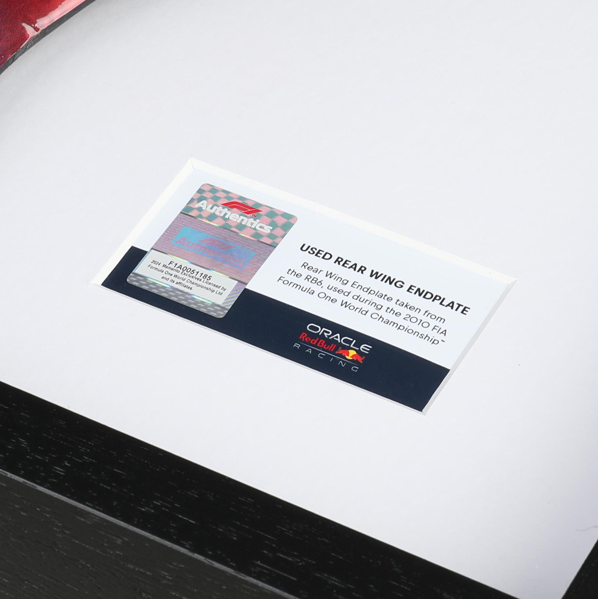 Red Bull Racing RB6 2010 Framed Season Used Right Hand Rear Wing ...