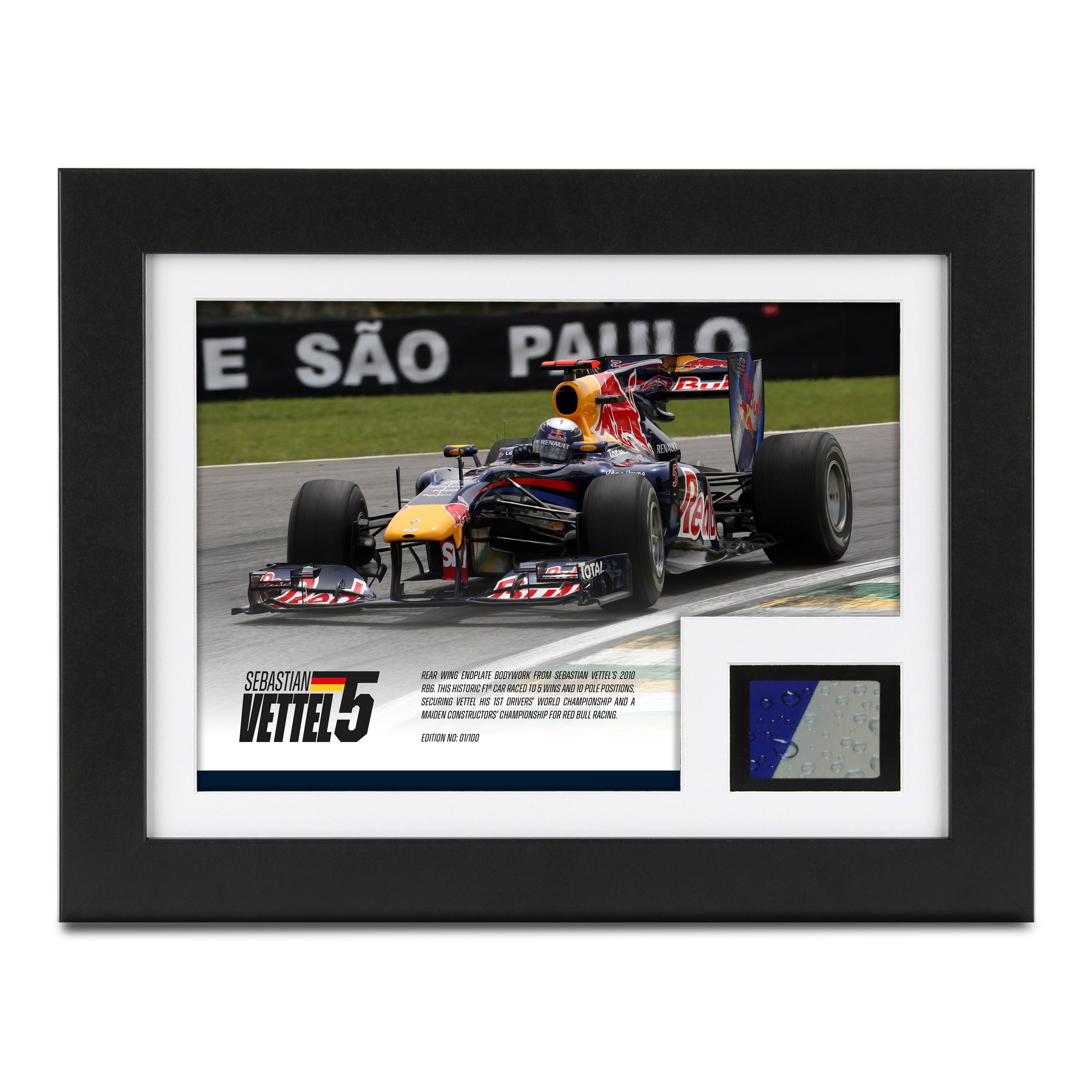 Limited Edition Sebastian Vettel 2010 Red Bull Racing 'Original Red Bull' Bodywork & Photo