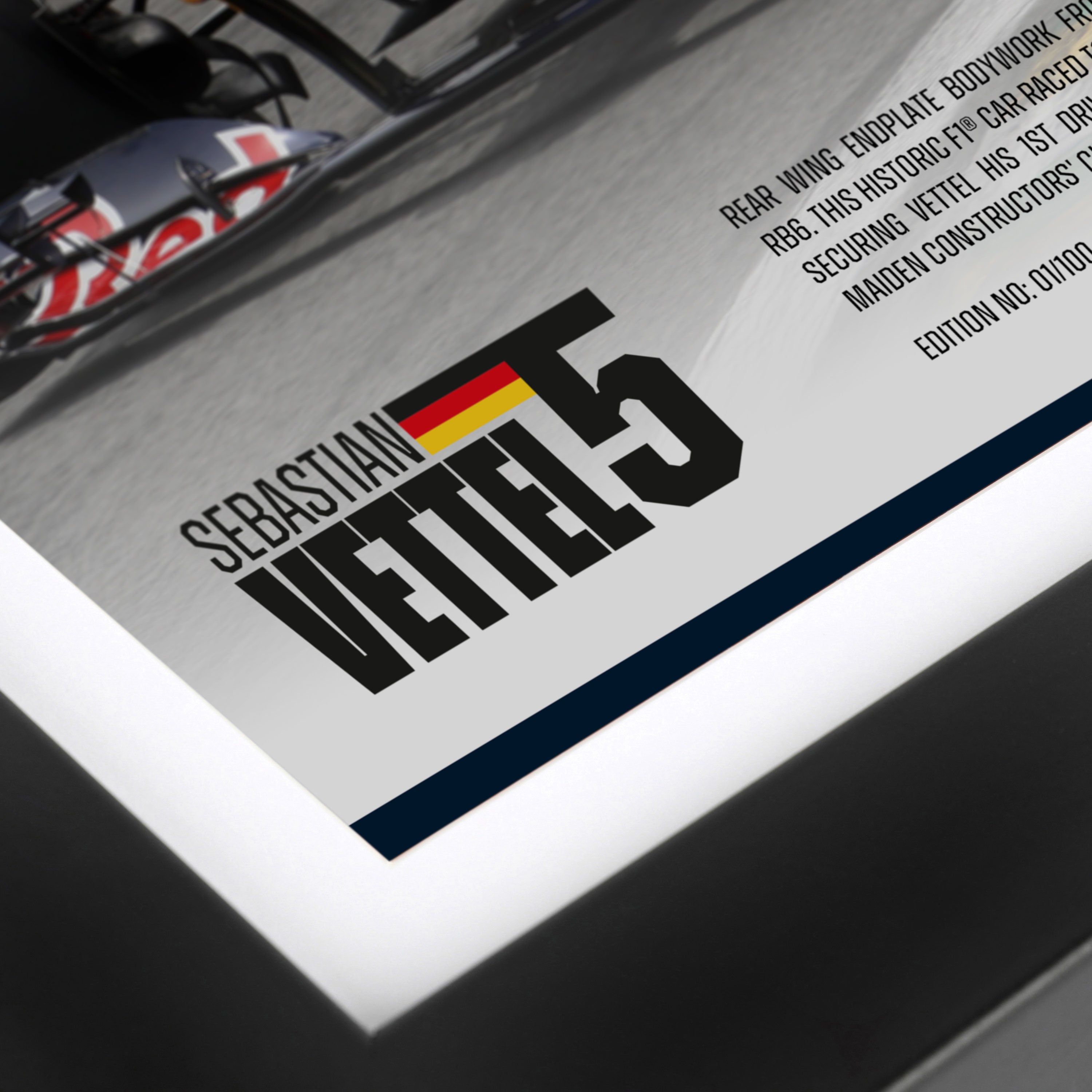 Limited Edition Sebastian Vettel 2010 Red Bull Racing 'Original Red Bull' Bodywork & Photo