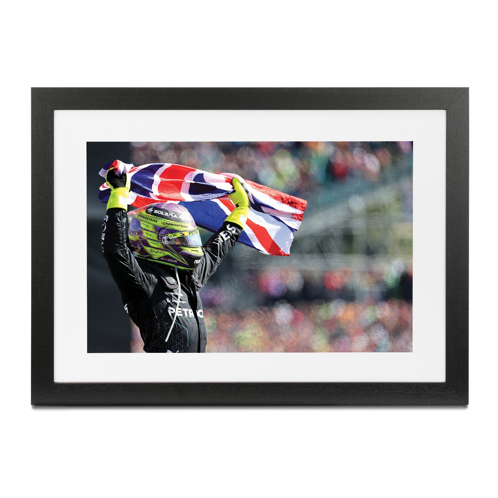 Lewis Hamilton 2024 Mercedes-AMG Petronas Frame Print - King of the British GP