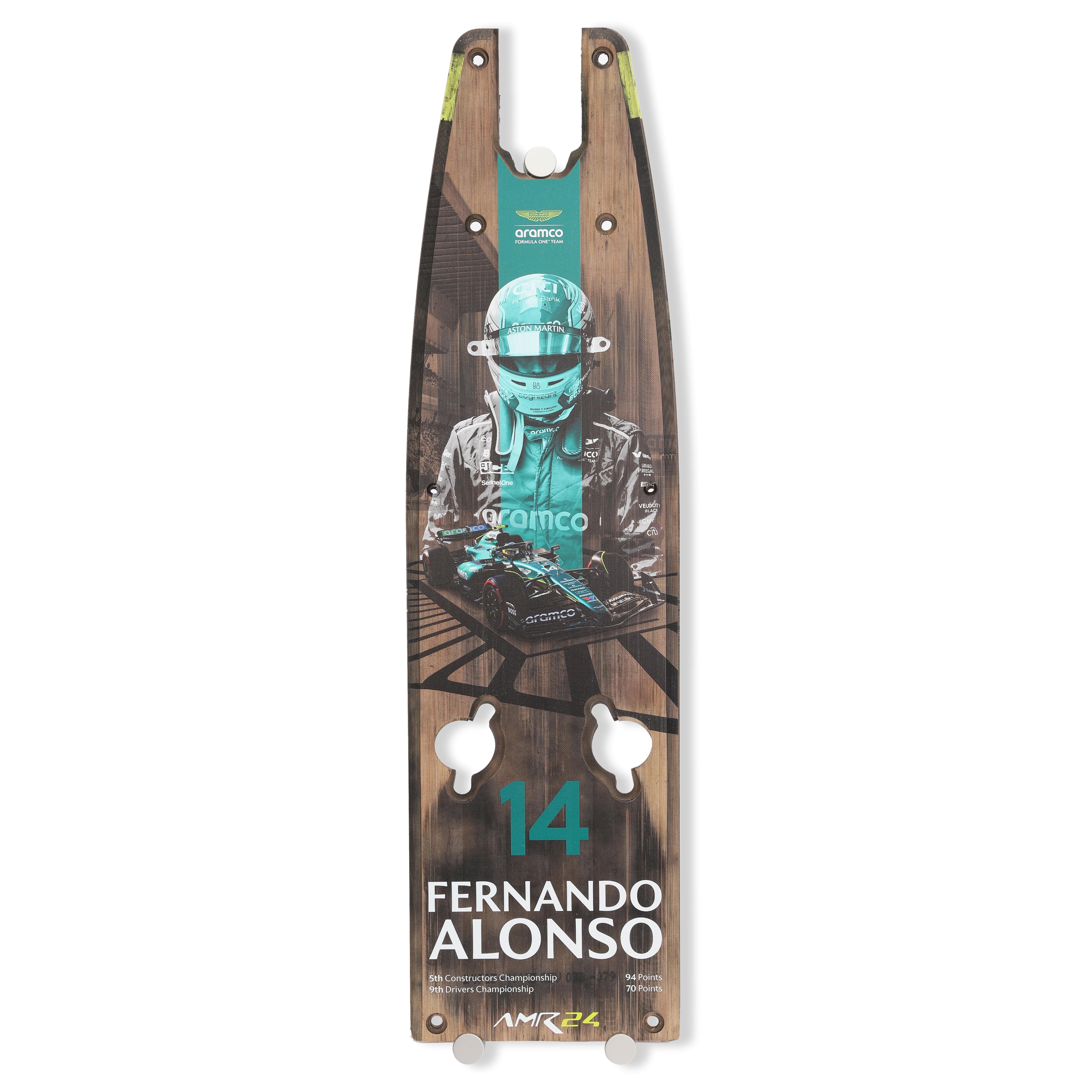 Fernando Alonso 2024 Aston Martin Aramco F1® Team Skid Block Plank Wall Art